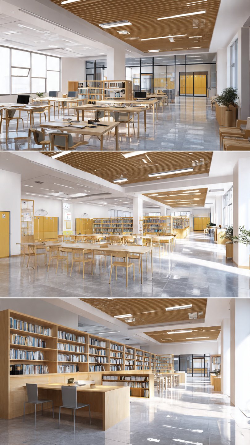 Concept visualisation of modern school and institutional interiors