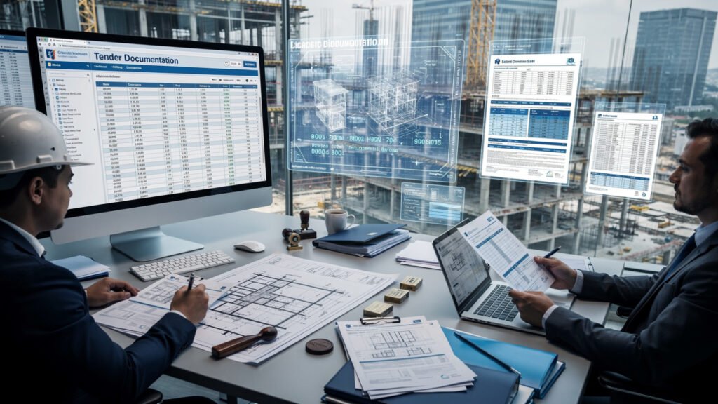 Construction company office and project planning in Lahore