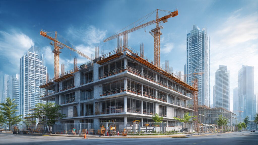 House and building construction in progress by ACCO in Lahore