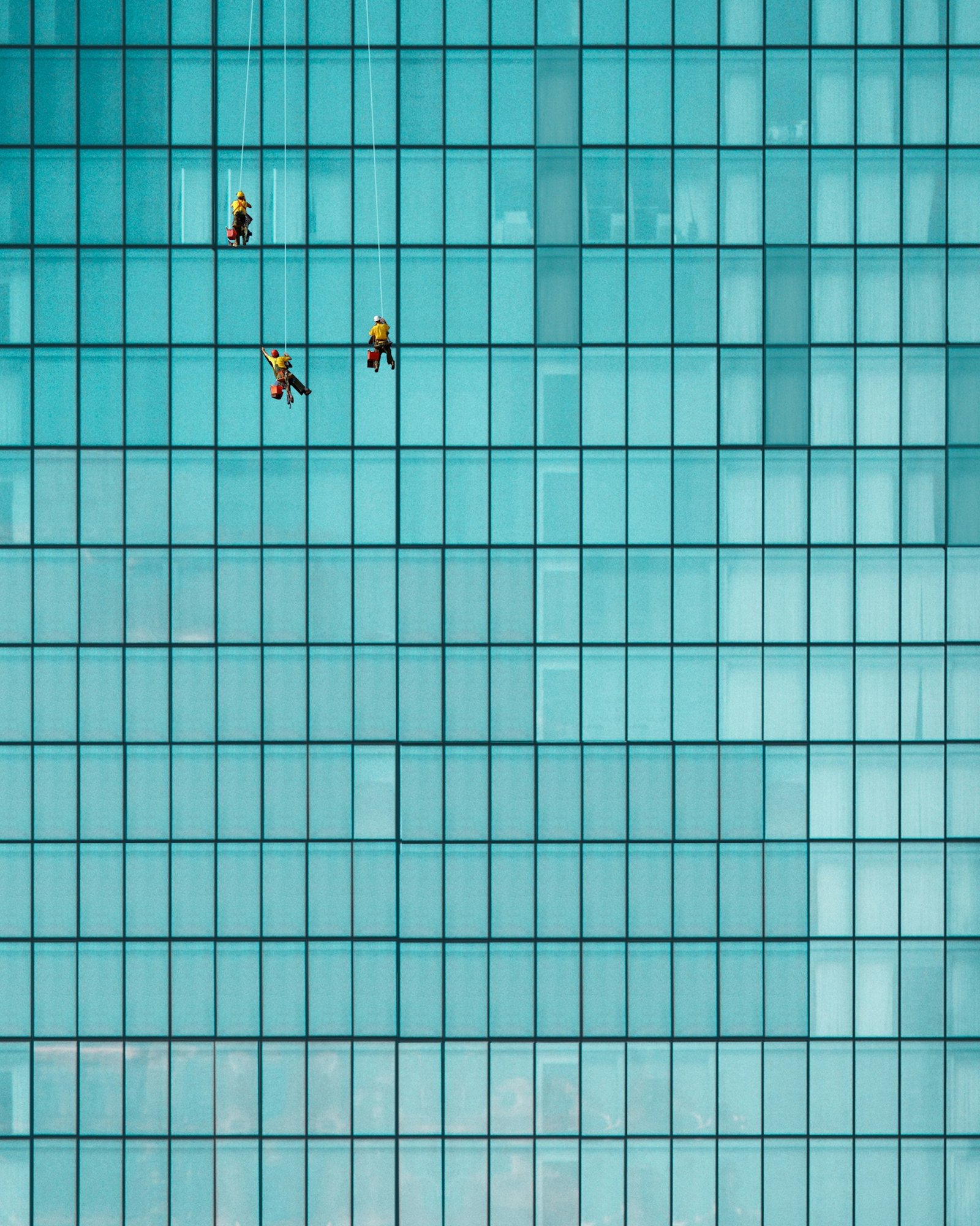 Commercial building facade design with glass curtain wall