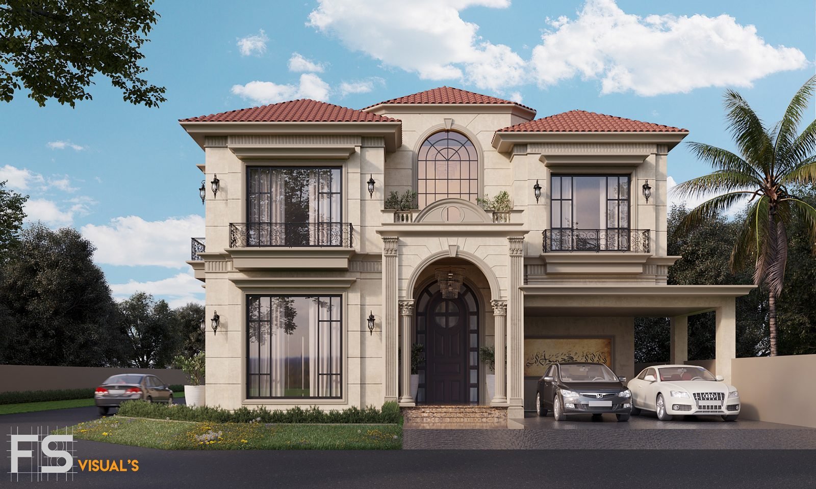 Spanish style house elevation by ACCO for Gulberg Lahore